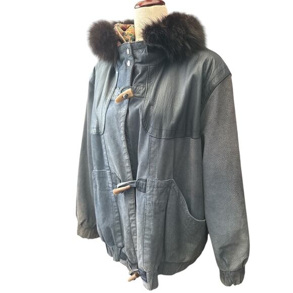 J. Percy for Marvin Richards Suede Leather Hooded Jacket L - Picture 4 of 11